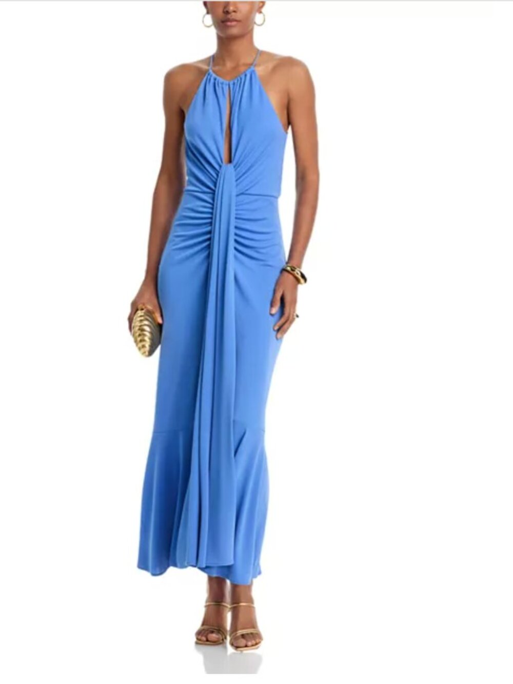 Cinq à Sept Zelma Halter Ruched Draped Dress 12 NWT $395